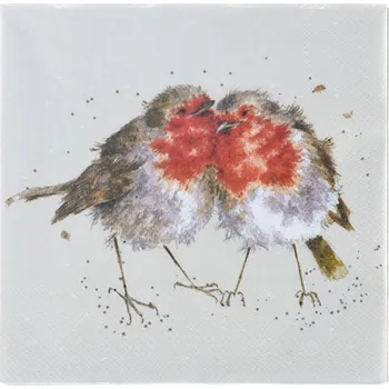 Papírový ubrousek Wrendale Designs Papírové ubrousky Wrendale Designs "Snuggled Together", 33x33 cm - Červenky