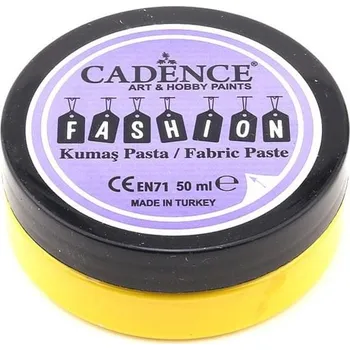 Speciální výtvarná barva Cadence Reliéfní pasta na textil Cadence Fashion Opaque, 50 ml - lemon yellow, citrónová žlutá
