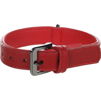 Obojek pro psa Obojek FLAMINGO Denver kožený se cvoky červený (S/M) 31-37x2,6cm