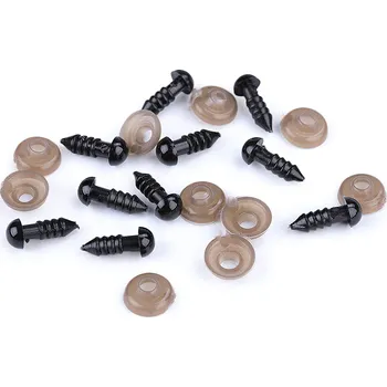 Bezpečnostní oči, jednobarevné černé, průměr 6mm