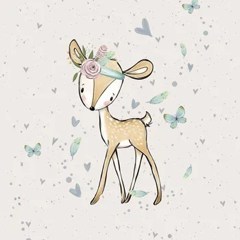 Teplákovina Srnečka béžová PZL, panel (E) (Panely a ladící metráž)