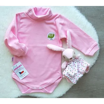 AMÁLKA Růžové roláčkové body Velikost: 86