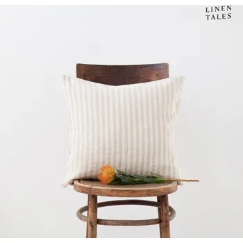 Povlak na dekorativní polštářek Lněný povlak na polštář 40x60 cm Natural White Stripes – Linen Tales ID_1537892
