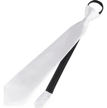 Kravata Saténová párty kravata jednobarevná, barva 1 bílá