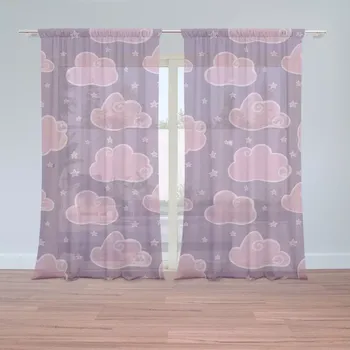 Záclona Záclony Růžové obláčky: 2 ks - 150x250 cm - Sablio