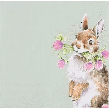 Papírový ubrousek Wrendale Designs Papírové ubrousky Wrendale Designs "Head Clover Heels", 24x24 cm - Králík