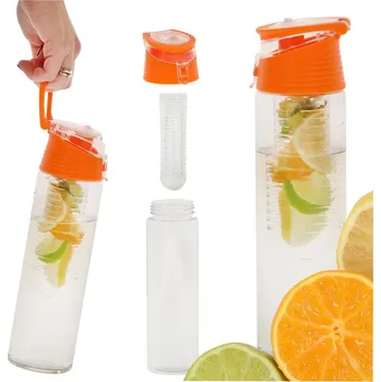 Láhev Láhev Bidon na smoothie / juice s vložkou na ovoce 800 ml, Oranžová