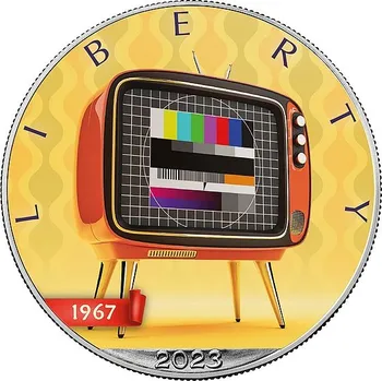 VYNÁLEZY BAREVNÁ TELEVIZE coin Silver Eagle Inventions Color TV – 1 oz stříbrná mince
