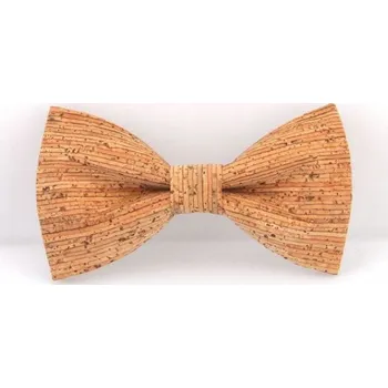 Motýlek Dřevěný korkový motýlek - Jemný proužek