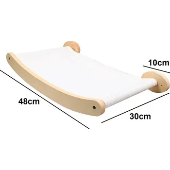 Nástěnné kočičí schody s hrazdou a škrabadlem - houpací síť 03