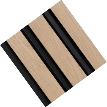 Obklad Lamelio Ukončovací profil na dekorační lamely MARTEL / Dub přírodní - černá Levá 2,7 m