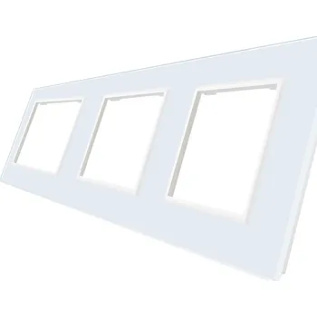 vypínač WELAIK rámeček na 3 zásuvky skleněný - bílý