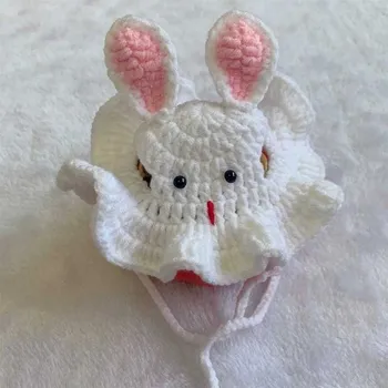 Klobouk Veselý pletený klobouk pro mazlíčky - Králičí,S