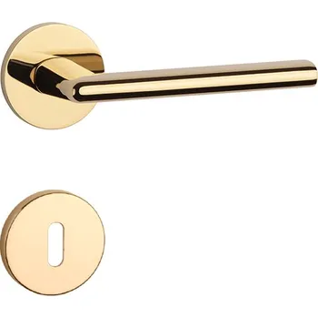 Dveřní kování AT - KALMIA - R 7S rozety BB, klika/klika OLV PVD - Mosaz leštěná lakovaná PVD