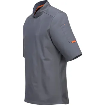 Gastro oděv G.Gastro MeshAir Pro Men's Short Sleeve Chef Jacket – Black - Size XXL - Slim Fit