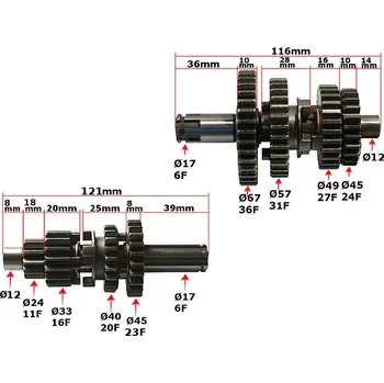 malá motorka Převodovka motor pitbike 125cc