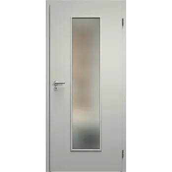 Interiérové dveře SAPELI ELEGANT KOMFORT M55 - CPL LAMINÁT - OTOČNÉ DVEŘE VČ. ZÁRUBNĚ - Šedá Průchozí šířka (cm): 100, Průchozí výška (cm): 197, Typ skla: Satináto bílé