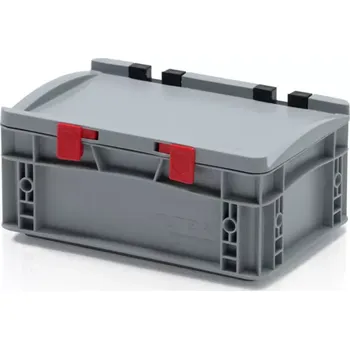 Úložný box Euro přepravka s víkem 30 cm × 20 cm × 13,5 cm, šedá
