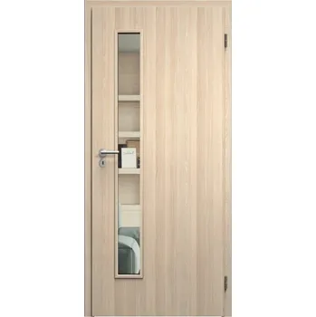 Interiérové dveře SAPELI ELEGANT KOMFORT M60 - CPL LAMINÁT - OTOČNÉ DVEŘE VČ. ZÁRUBNĚ - Jasan Průchozí šířka (cm): 90, Průchozí výška (cm): 197, Typ skla: Satináto bílé