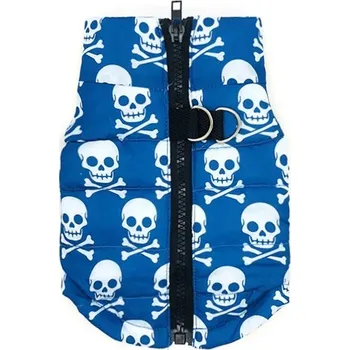 Obleček pro psa Nepromokavý obleček pro malé psy v maskáčovém vzoru - Modrá lebka,XL