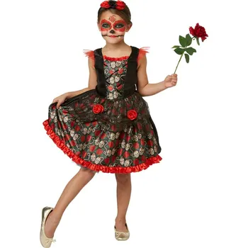 Karnevalový kostým Rubies Red Rose Day of the Dead - dětský kostým - věk 5 - 6 roků - 110 - 115 cm