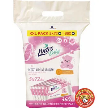 Dětský vlhčený ubrousek Linteo Baby vlhčené ubrousky s měsíčkem lékařským 5 x 72ks