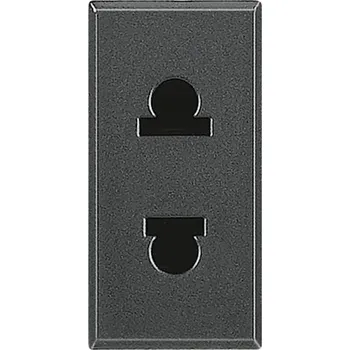 Elektrická zásuvka BTICINO Zásuvka HS4125 2P+T EU/US 1 modul antracit HS4125