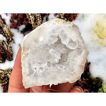 Přírodní kámen Křemeno-kalcitová geoda z Maroka 83g