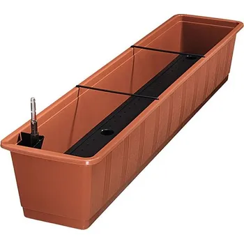 Truhlík Geli Aqua Green Plus Samozavlažovací truhlík, plast, terakota, 100 × 20 × 17 cm 83710006
