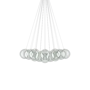 Lodes Random Cloud 19 ø28, závěsné svítidlo LED 19 x 5W 3000K, čiré sklo, rozměr 145x125cm