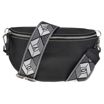 Kabelka NovaKabelka.cz Kožená italská crossbody kabelka Reni Grande Nera s přídavným popruhem VIII