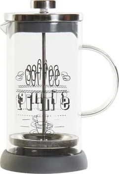 French press Ruční kávovar French press 600 ml s nápisy nerez/sklo