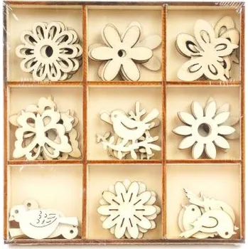 Ozdoba dřevěná 45 ks Craft 02