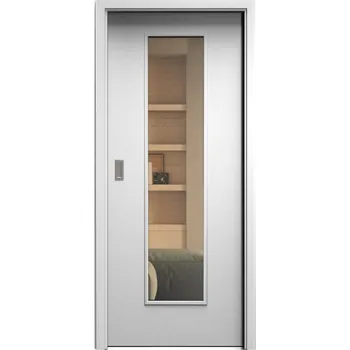 Interiérové dveře SAPELI ELEGANT KOMFORT M55 - CPL LAMINÁT - POSUVNÉ DVEŘE VČ. ZÁRUBNĚ - Bílá pór Průchozí šířka (cm): 120, Průchozí výška (cm): 197, Typ skla: Planibel bronz