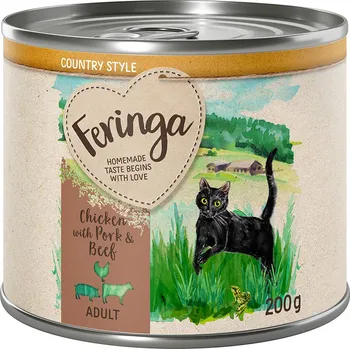 Krmivo pro kočku 24x200g Feringa Country Style Menü – výhodné balení - kuřecí, vepřové, hovězí
