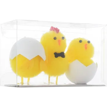 Velikonoční dekorace Velikonoční kuřátka, se skořápkou, mix, 6 cm, 3ks/bal.