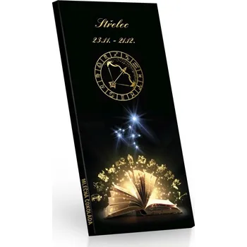 Čokoláda Selllot, s.r.o., K Hájům 34, 155 00 Praha 5 - Vyrobeno v ČR Čokoláda mlečná Zvěrokruh STŘELEC 100g