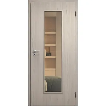 Interiérové dveře SAPELI ELEGANT KOMFORT M55 - CPL LAMINÁT - OTOČNÉ DVEŘE VČ. ZÁRUBNĚ - Borovice bílá Průchozí šířka (cm): 100, Průchozí výška (cm): 197, Typ skla: Planibel bronz