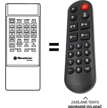 Dálkový ovladač Roadstar CTV552E, CTV552EK, CTV552EX, CTV552XL náhradní dálkový ovladač pro seniory.