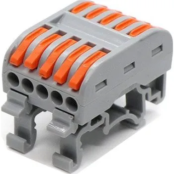 Síťový kabel Rychlospojka bezšroubová PCT-225D pro kabely 0,5-4mm2 na DIN lištu