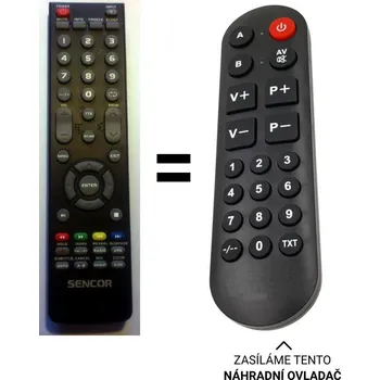 Sencor SLE22F51M4 SE Silver náhradní dálkový ovladač pro seniory.