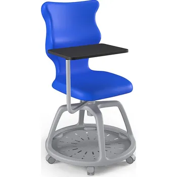 Entelo Židle studentská s úložným prostorem Plus velikost 6, Modrá/Šedá