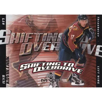 Karetní hra insert karta ILYA KOVALCHUK 02-03 MVP Shifting to Overdrive číslo SO2