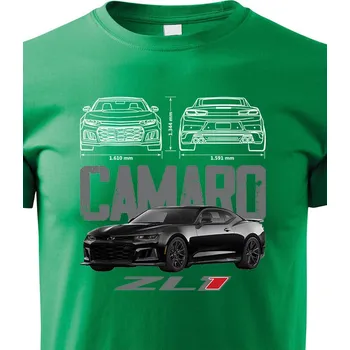 Chlapecké tričko Dětské tričko Chevrolet Camaro Zl1, Barva Zelená, Velikost 158 cm/12 roků, Canvas Dětské tričko Bezvatriko.cz 2308