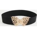 Emily Široký elastický pásek se zlatou sponou Motýl