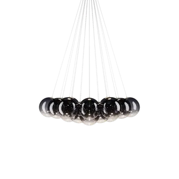 Lodes Random Cloud 19 ø28, závěsné svítidlo LED 19 x 5W 3000K, kouřové sklo, rozměr 145x125cm