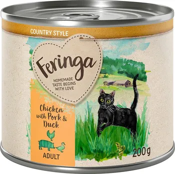 Krmivo pro kočku 6x200g Feringa Country Style Menü - kuřecí, vepřové, kachna