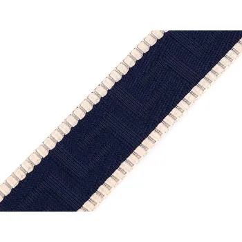 Popruh šíře 38 mm METRÁŽ - 2 modrá tmavá béžová