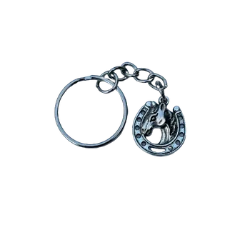 DCH Kovový přívěsek na klíče - kůň s podkovou