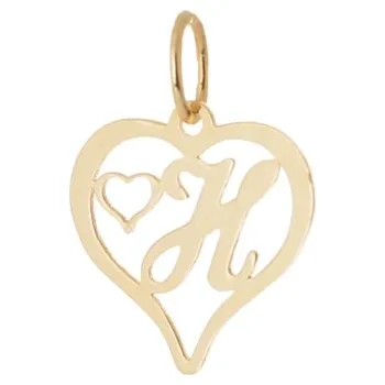 Přívěsek Přívěšek srdce s písmenem H ze žlutého zlata ZZ1105F + dárek zdarma